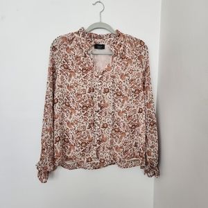 Vici floral long-sleeved blouse Size M
